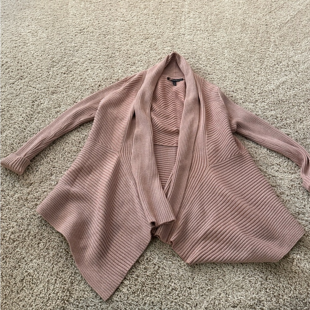White House Black Market Mauve Open Front Cardigan